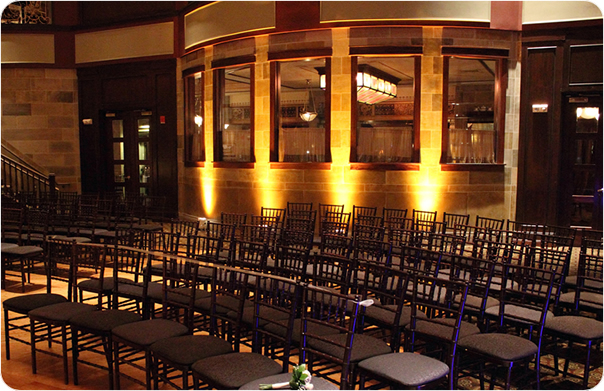 Society Room Up Lighting for the Ceremony